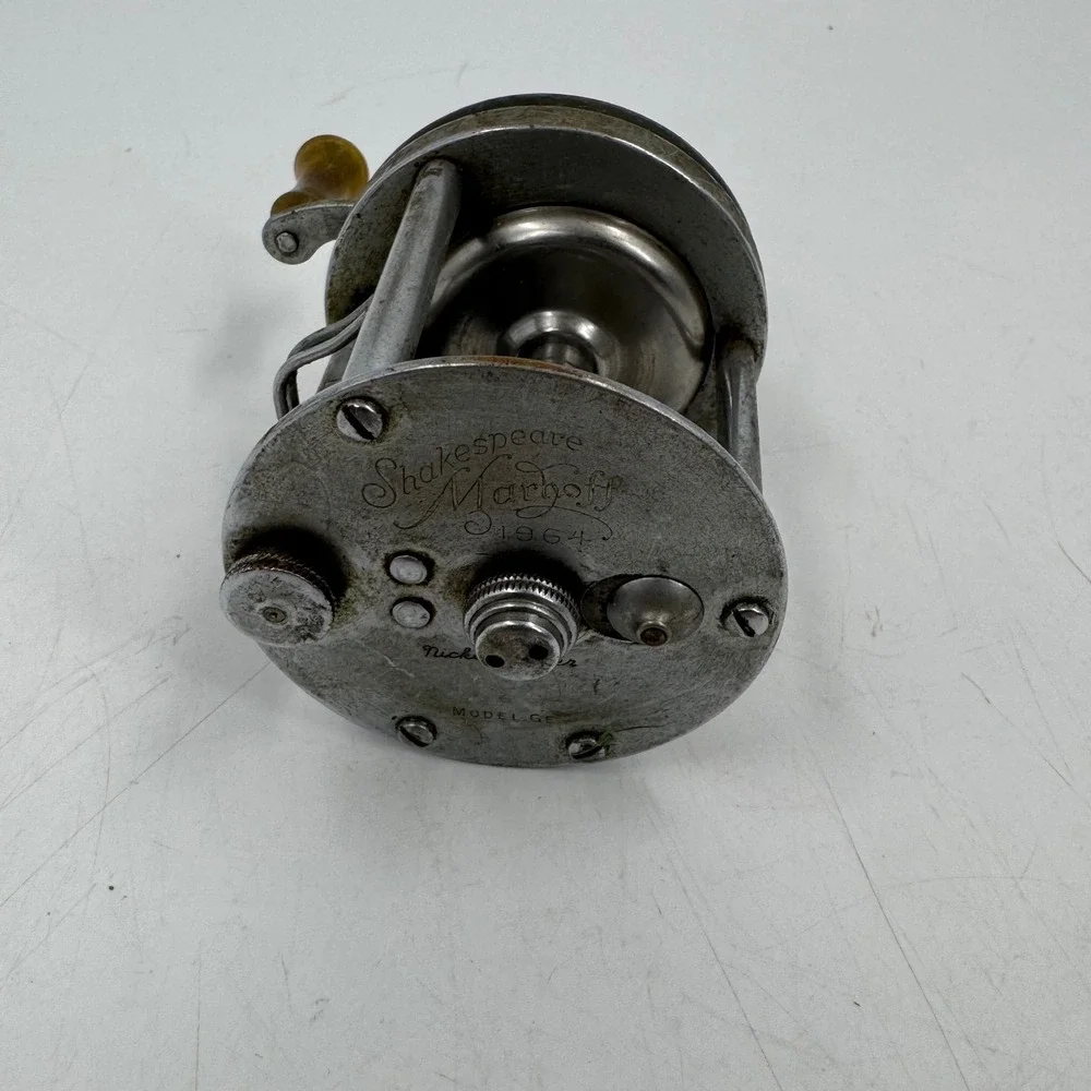 Vintage Shakespeare Marhoff 1964 Model GE‎ Fishing Reel Nickel Silver